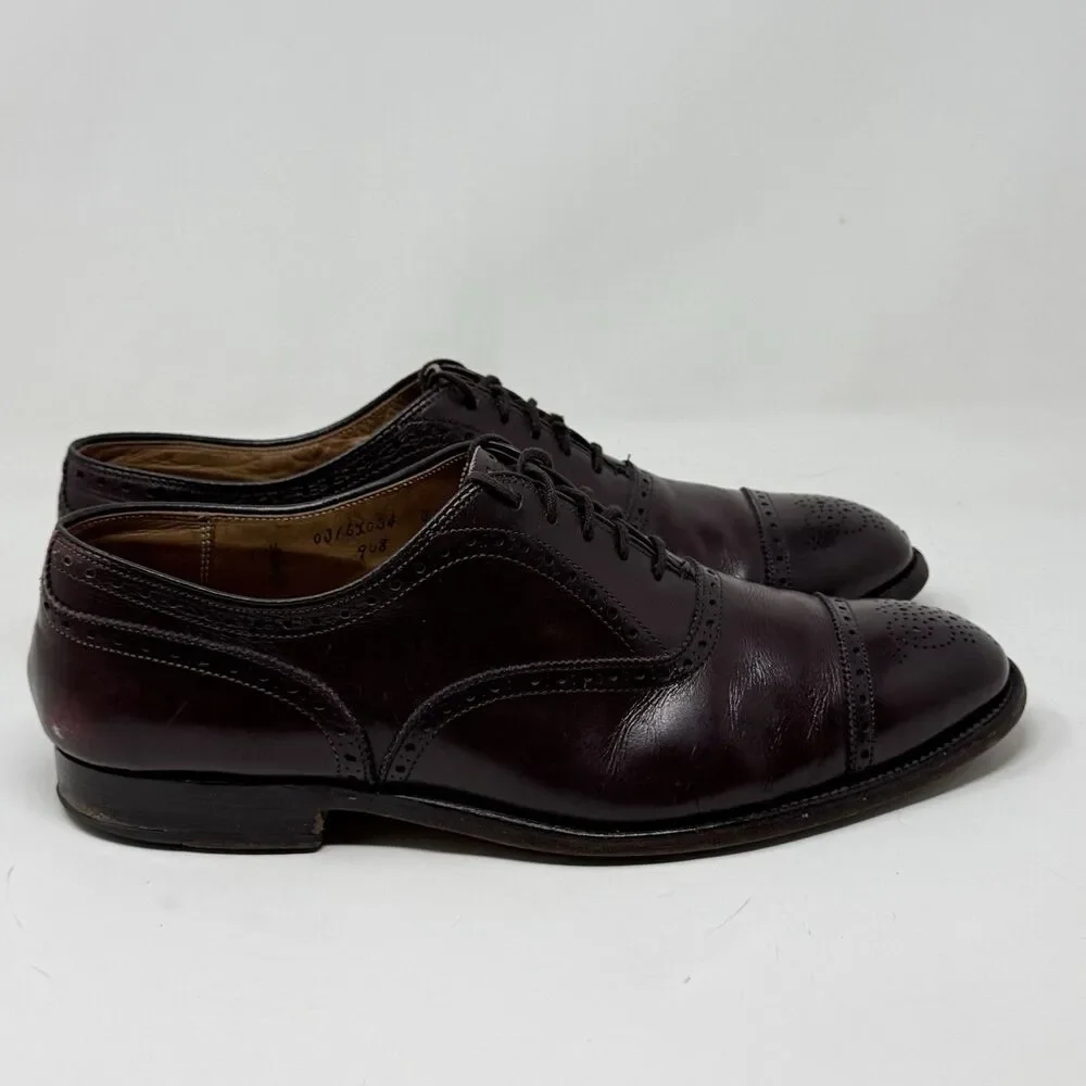 Alden 908 Medallion Perforated Tip Oxfords Shoes Mens 11.5 D / B Burgundy FLAWS